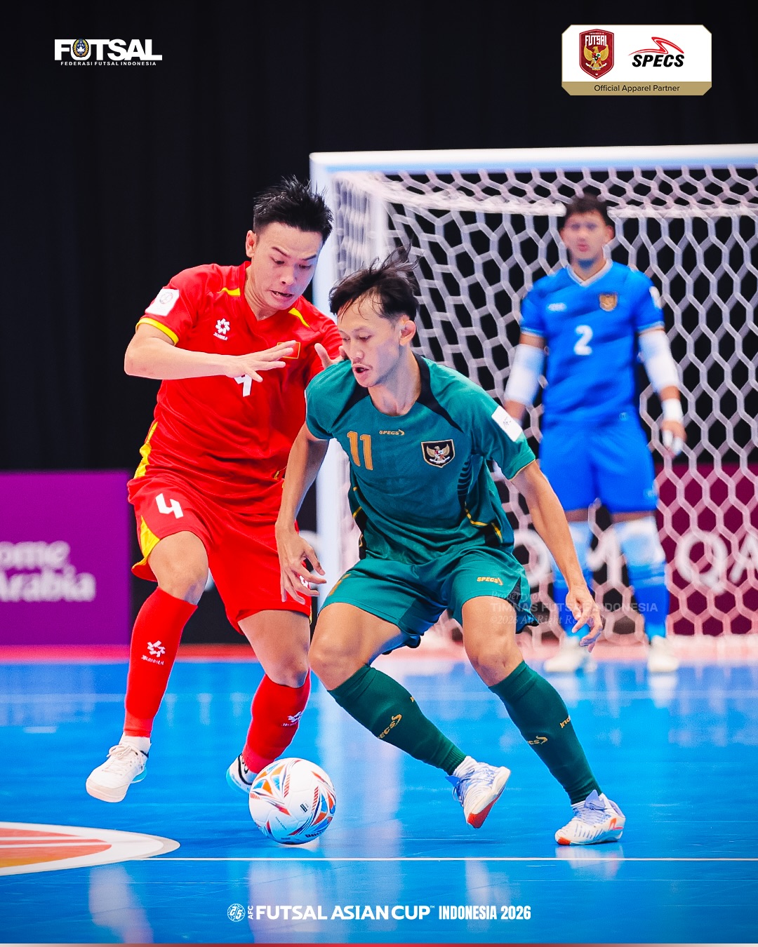Aksi Reza Gunawan saat menghadapi Vietnam di Piala Asia 2026.