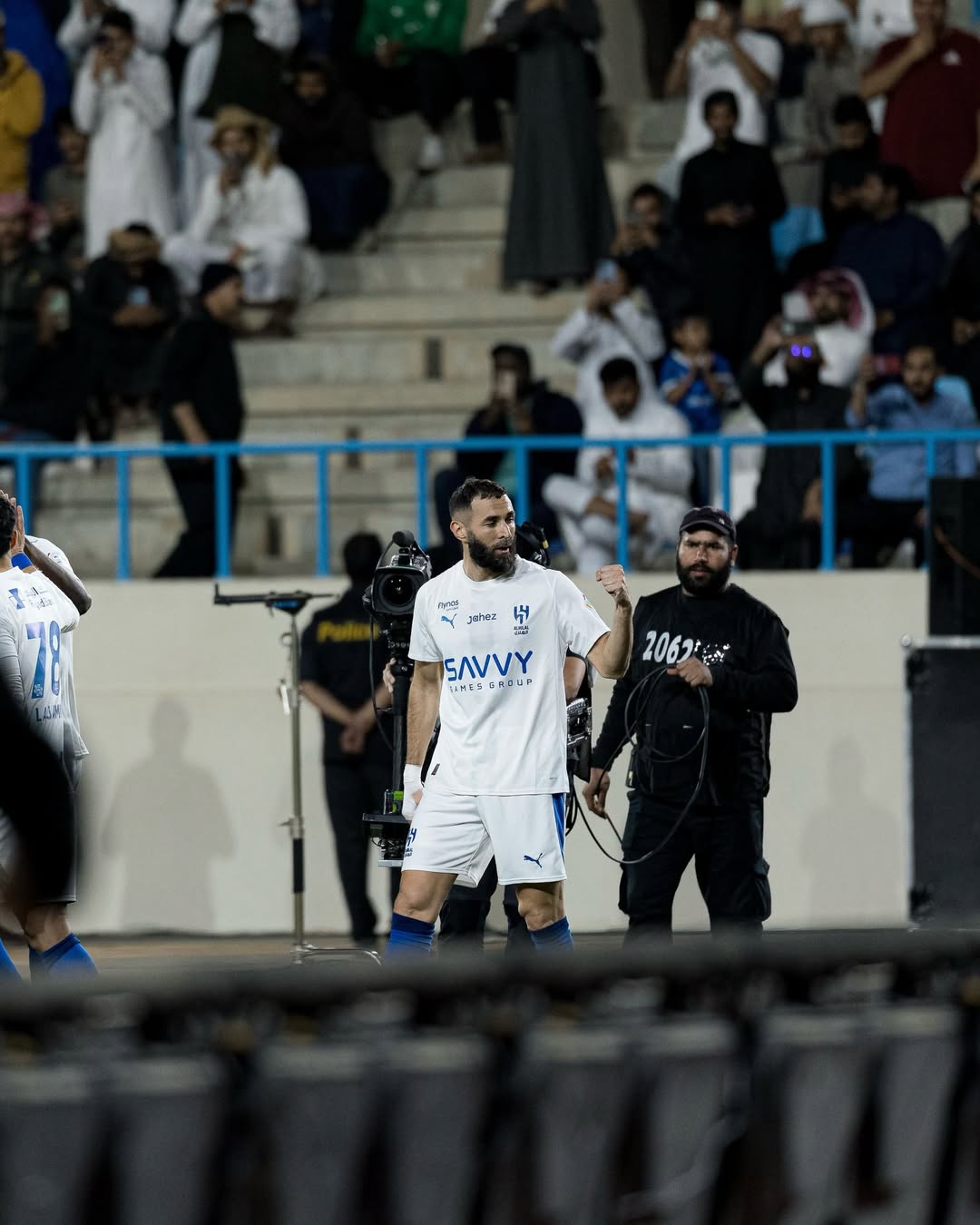 Selebrasi Karim Benzema.