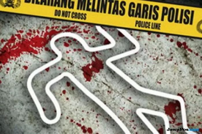Ilustrasi garis kuning polisi. 