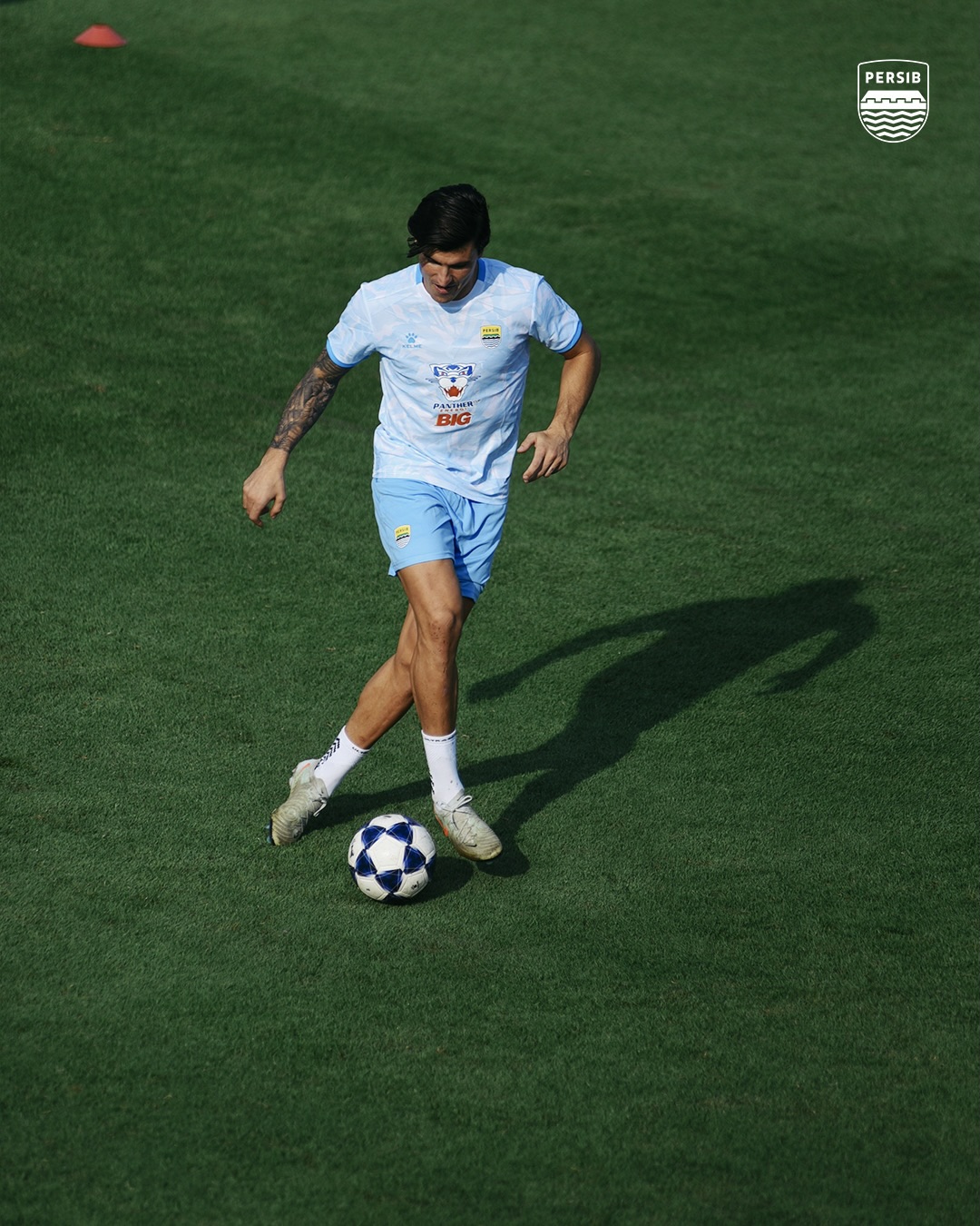 Sesi latihan Sergio Castel jelang laga Persib vs Ratchaburi FC.