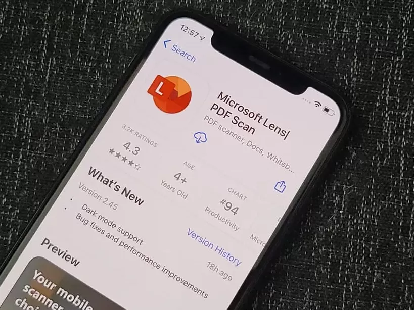 Aplikasi Microsoft Lens.