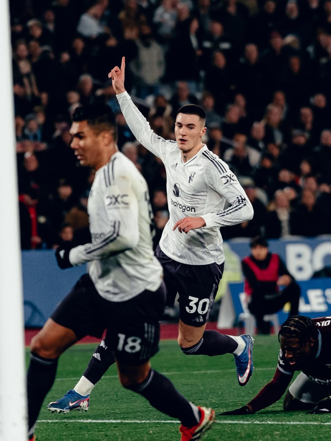 Selebrasi Sesko usai cetak goal penyama kedudukan kontra West Ham.