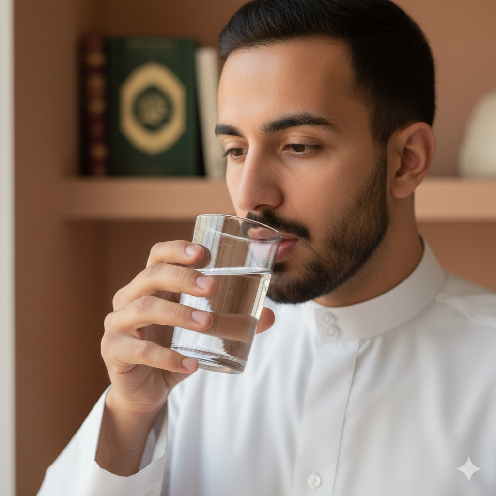 Ilustrasi tidak sengaja minum saat menjalankan puasa.