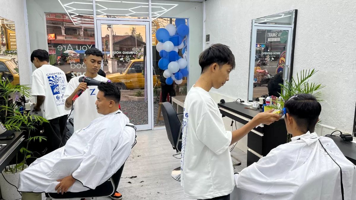 Ilustrasi barbershop.