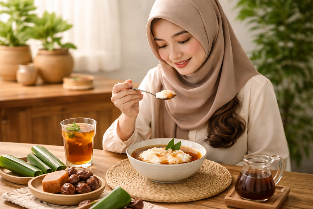 Resep bubur sumsum tanpa santan tetap gurih, cocok jadi menu takjil buka puasa yang ringan dan sehat sebelum makan berat.
