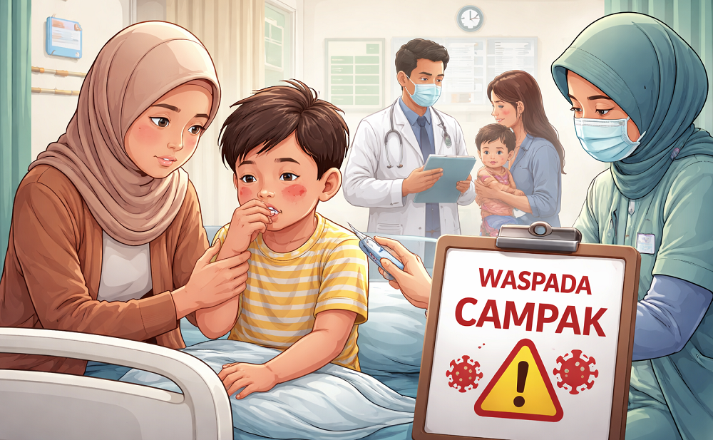 Kasus Campak meningkat.