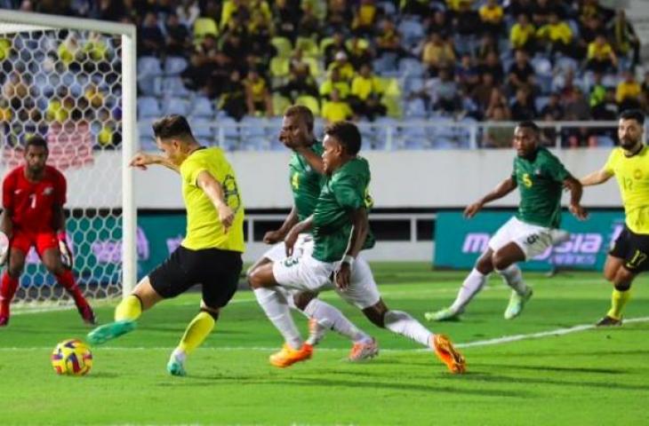 Potret pemain Timnas Kepulauan Solomon saat melawan Malaysia di FIFA Matchday.
