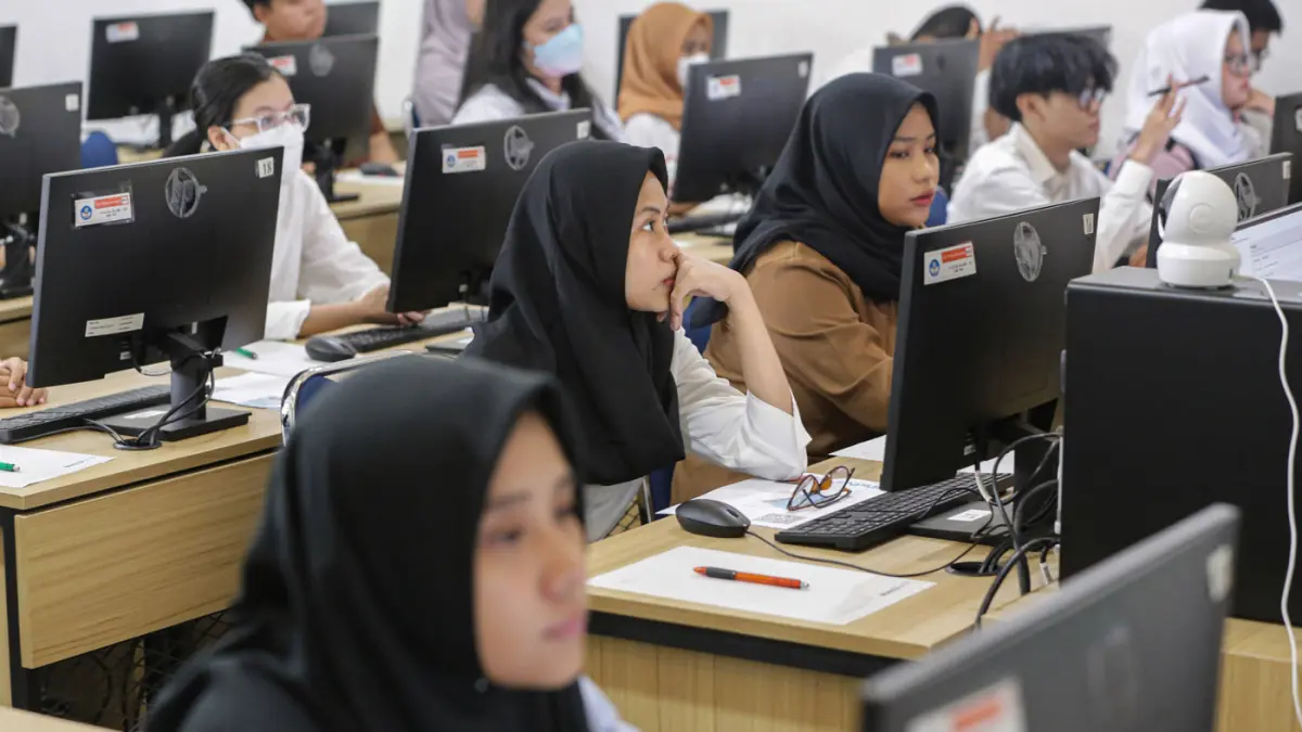 Ilustrasi Ujian Tulis Berbasis Komputer (UTBK). (JawaPos.com)
