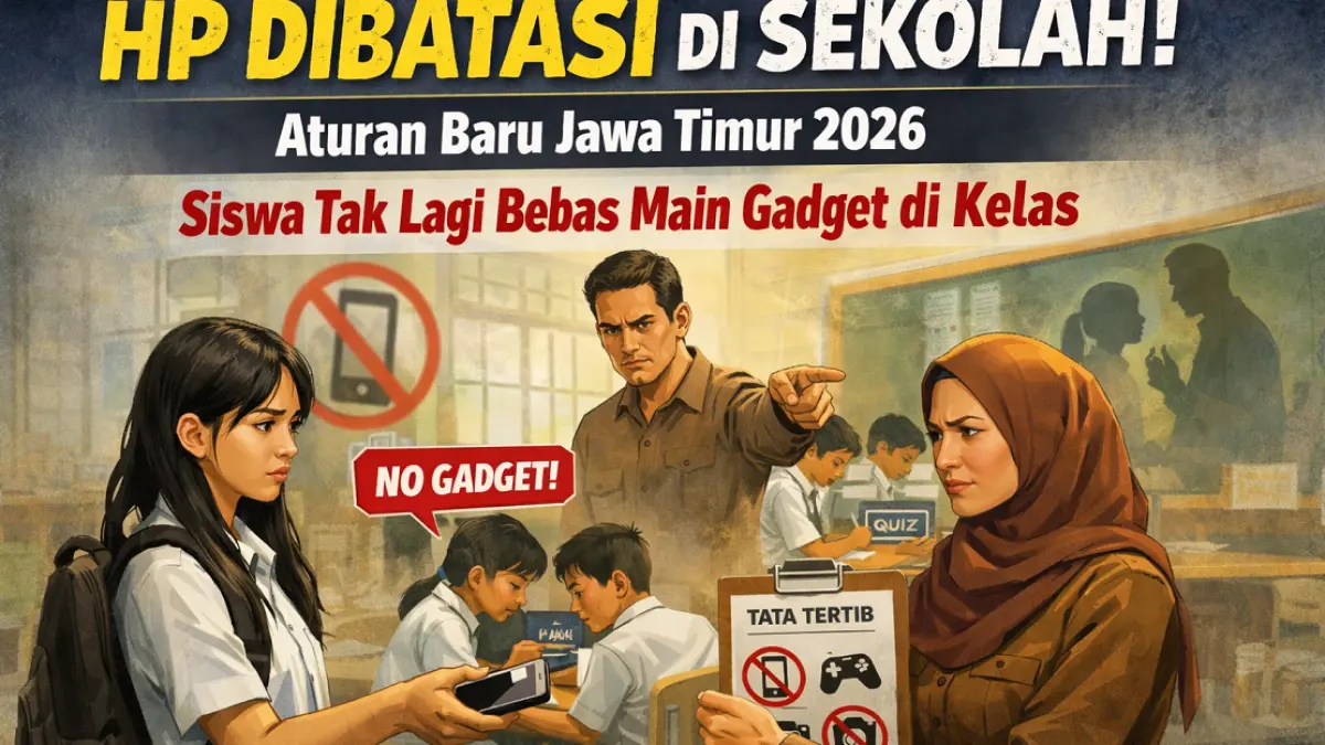 Aturan baru di Jawa Timur, pembatasan penggunaan HP di dalam kelas. (FOTO: Ilustrasi)