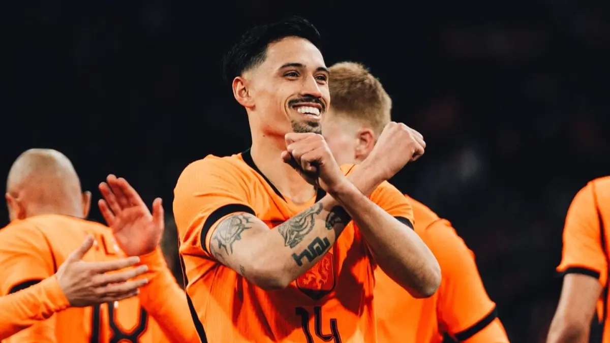 Selebrasi Tijjani Reijnders usai cetak gol kemenangan atas Norwegia. (Instagram/oranje_indonesia)