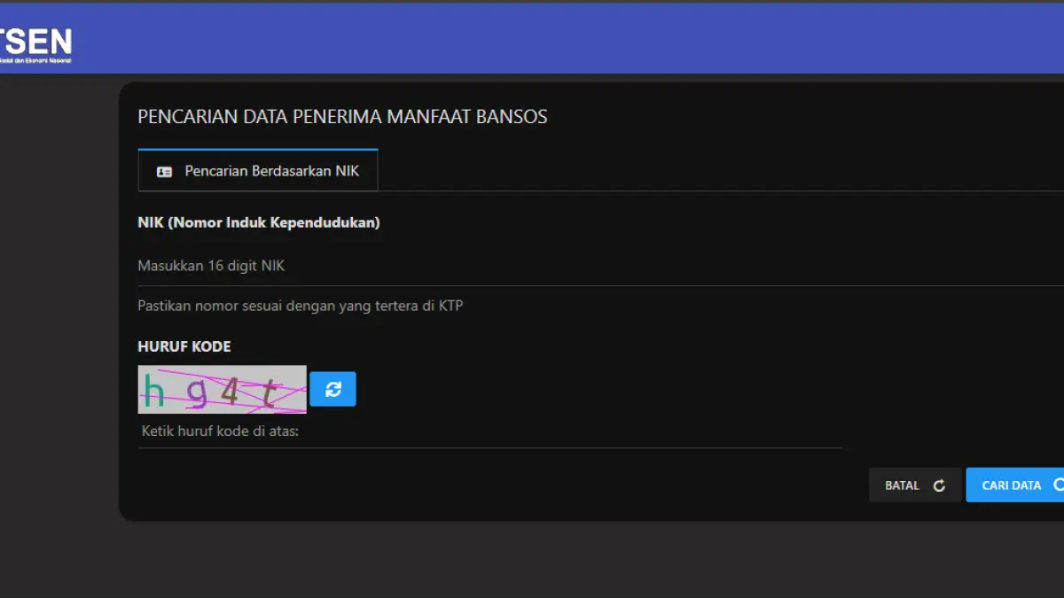 Cek bansos. (kemensos)
