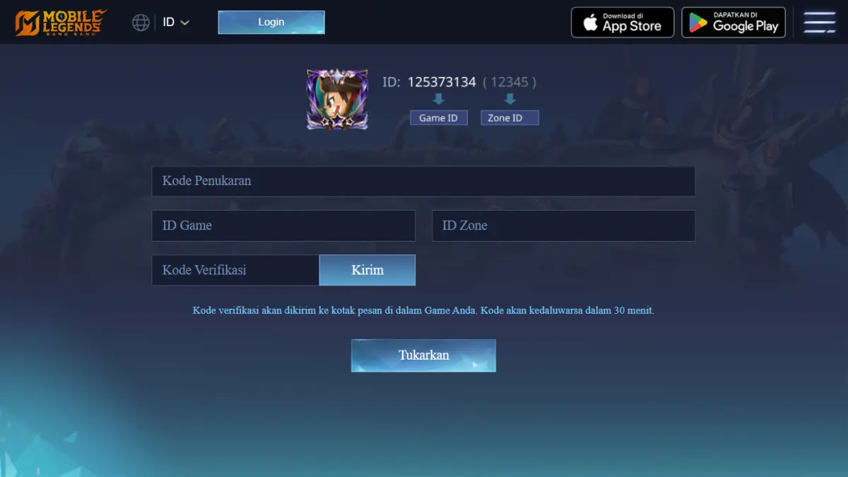 Kode Reedem Mobile Legends Bang Bang. (Bang Bang)