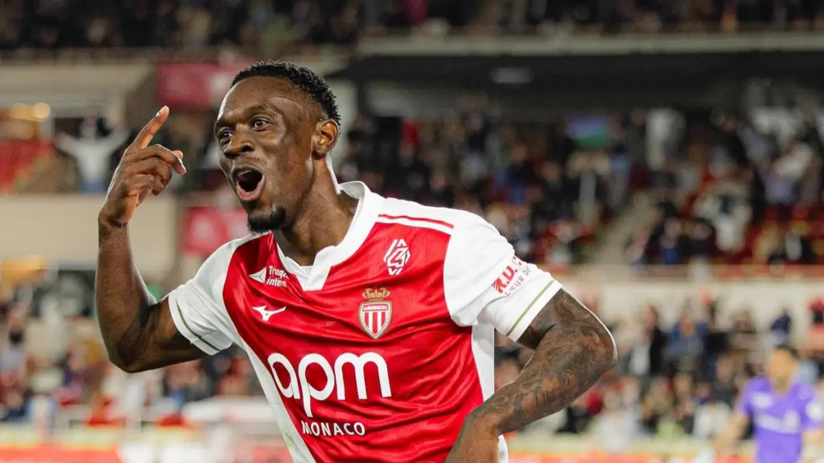 Selebrasi Gologun usai cetak gol ke gawang Marseille. (Instagram/asmonaco)