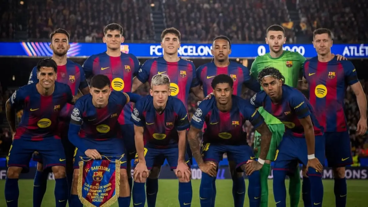 Line up Barcelona saat melawan ATM di UCL. (Instagram/fcbarcelona)