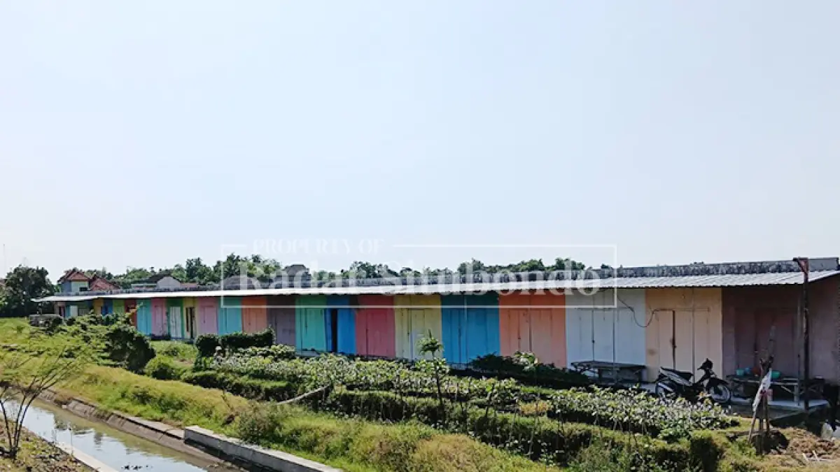 GEDUNG MILIK DESA: Bangunan kios milik desa betdiri tegak di pinggir Jalan Desa Ketah, Kecamatan Suboh. (humaidi/jprs)
