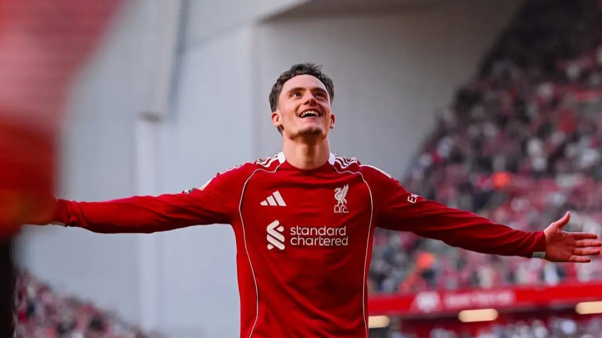 Selebrasi Florian Wirtz. (Instagram/liverpoolfc)