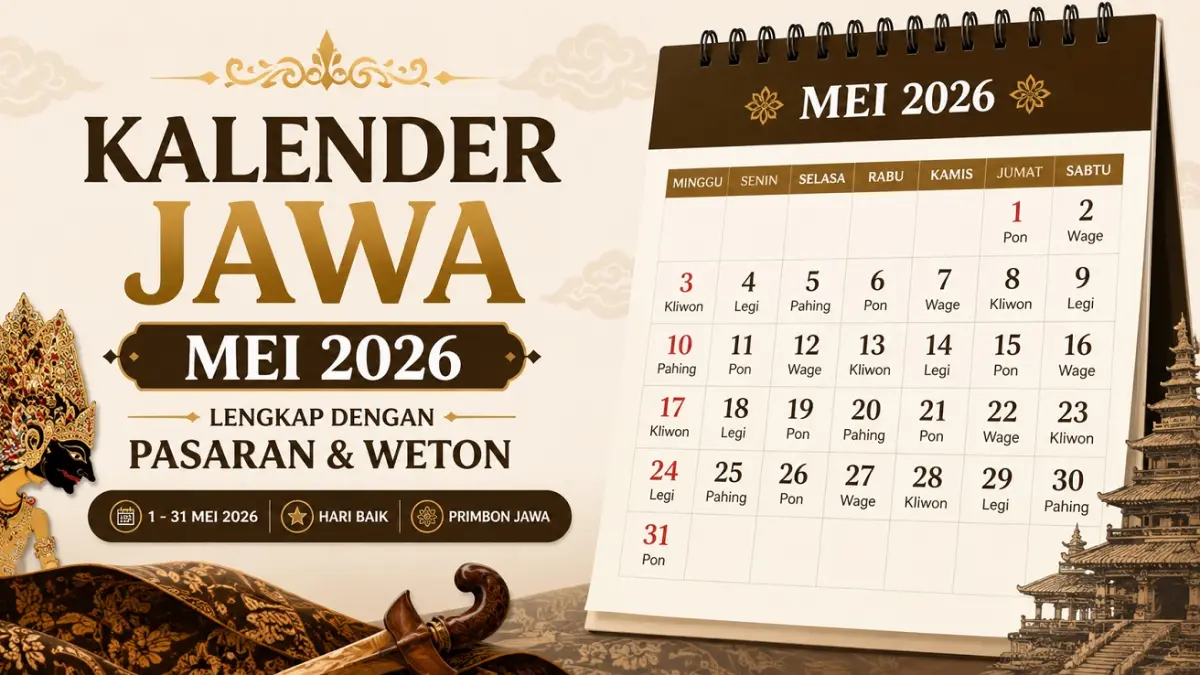 Kalender Jawa bulan Mei 2026 lengkap. (FOTO: Ilustrasi/ Radar Situbondo)
