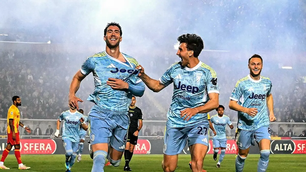 Selebrasi pemain Juventus usai mencetak gol cepat ke gawang Lecce. (Instagram/juventus)