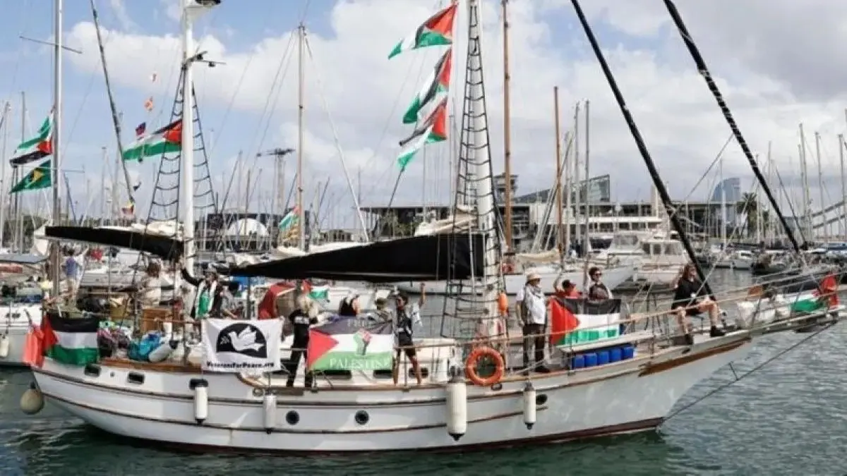 Ilustrasi kapa Global Sumud Flotilla menuju Jalur Gaza. (ANTARA)