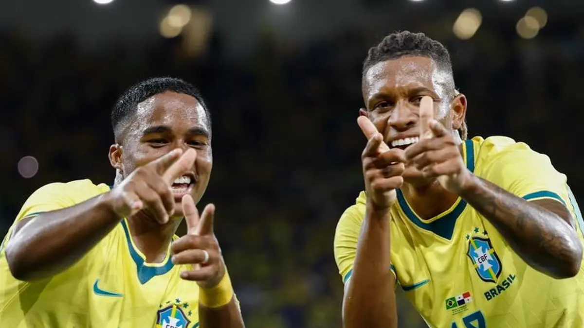 Selebrasi pemain Brasil di laga ujicoba. (Instagram/brasil)
