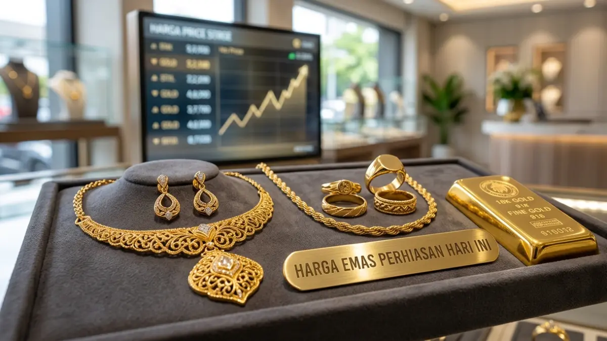 Representasi visual perhiasan emas dan emas murni hari ini. Cek daftar lengkap update harga emas perhiasan hari ini. (FOTO: Ilustrasi/ Jawa Pos Radar Situbondo)