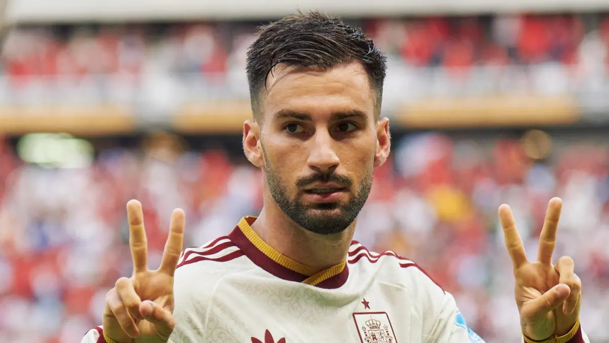Selebrasi Alex Baena usai mencetak gol ke gawang Uruguay di Paila Dunia 2026. (Instagram/sefutbol)