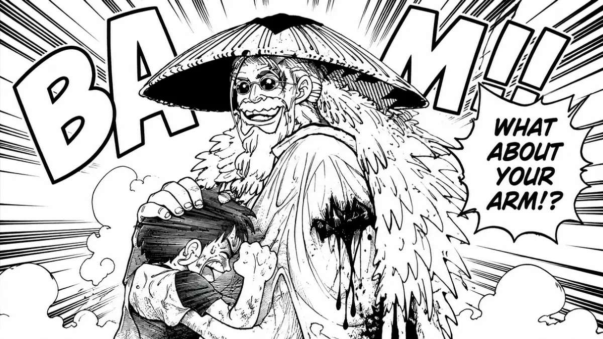 Potongan manga One Piece, momen Luffy dan Scopper Gaban.