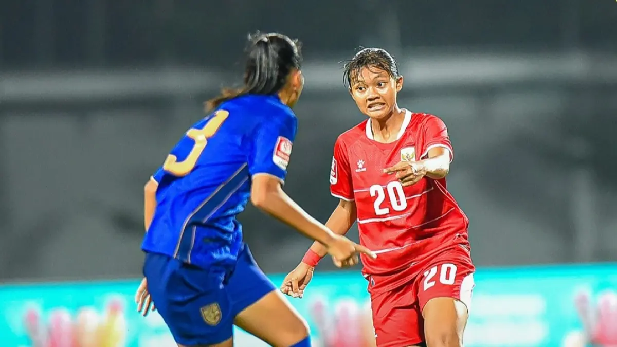 Timnas Putri Indonesia U16 saat melawan Thailand di Final Sriakndi Cup 2026. (Instagram/timnasindonesia)