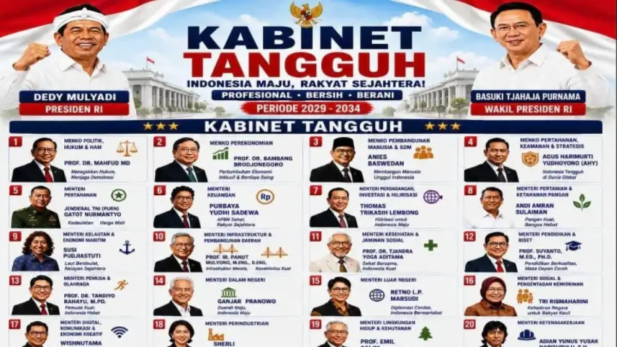 Beredar di media sosial poster kabinet tangguh. (Istimewa)