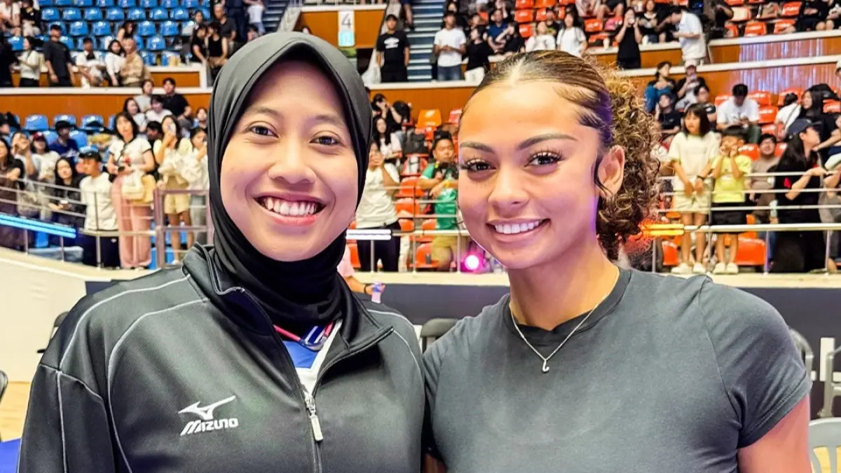 Megawati Hangestri dan Jordan Wilson. (Instagram/hdecvolleyballteam)