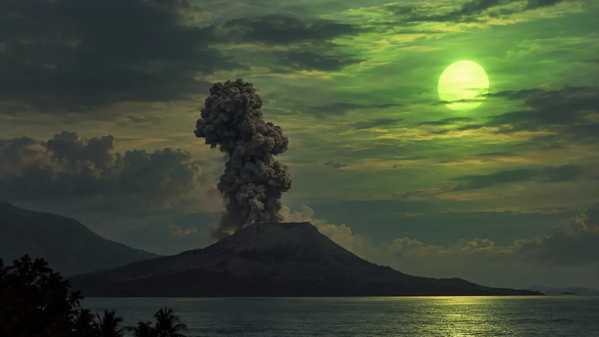 Ilustrasi letusan krakatau. (Ilustrasi)