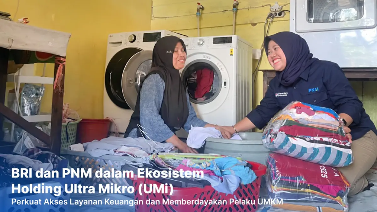 Hernawati mengembangkan laundry rumahan dan menjadi Agen BRILink Mekaar di Sepaku. Dua usaha ini menopang keluarga sekaligus bantu warga sekitar. (Foto: BRI)