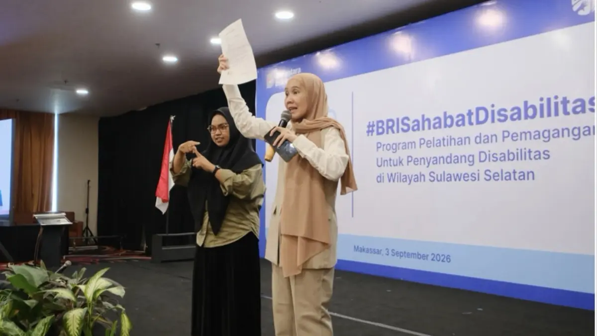 Peserta mengikuti pelatihan dalam Program BRI Peduli Sahabat Disabilitas 2026 di Makassar, Sulawesi Selatan. Program ini membekali penyandang disabilitas dengan keterampilan kerja dan kewirausahaan sebelum mengikuti pemagangan selama tiga bulan. (BRI)