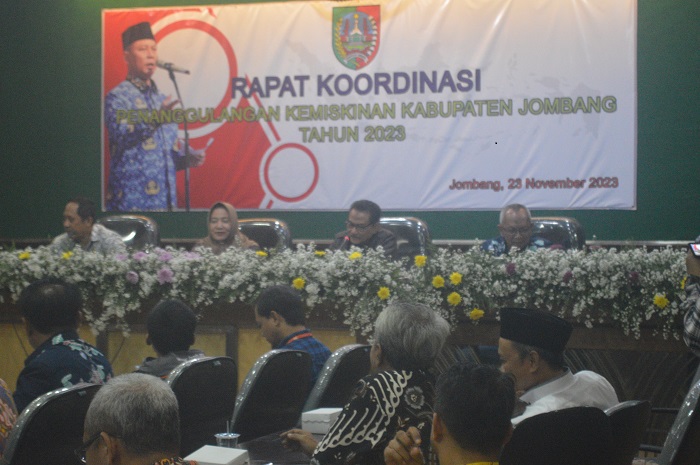 SINERGI: Suasana Rakor TPID Jombang yang dihelat Bappeda Jombang di Ruang Setjo Adiningrat Pemkab Jombang, Kamis (23/11).