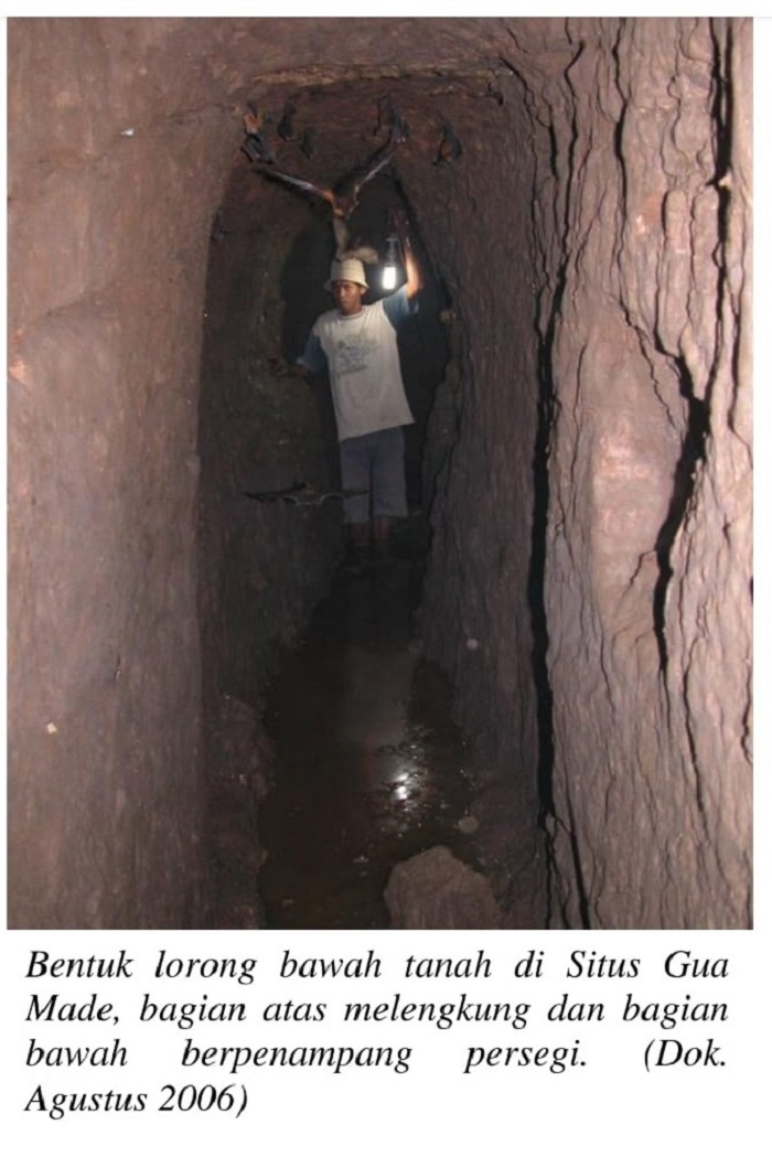 LORONG BAWAH TANAH: Dokumen ekskavasi situs Goa Made, di area hutan jati Desa Made, Kecamatan Kudu Agustus 2006.