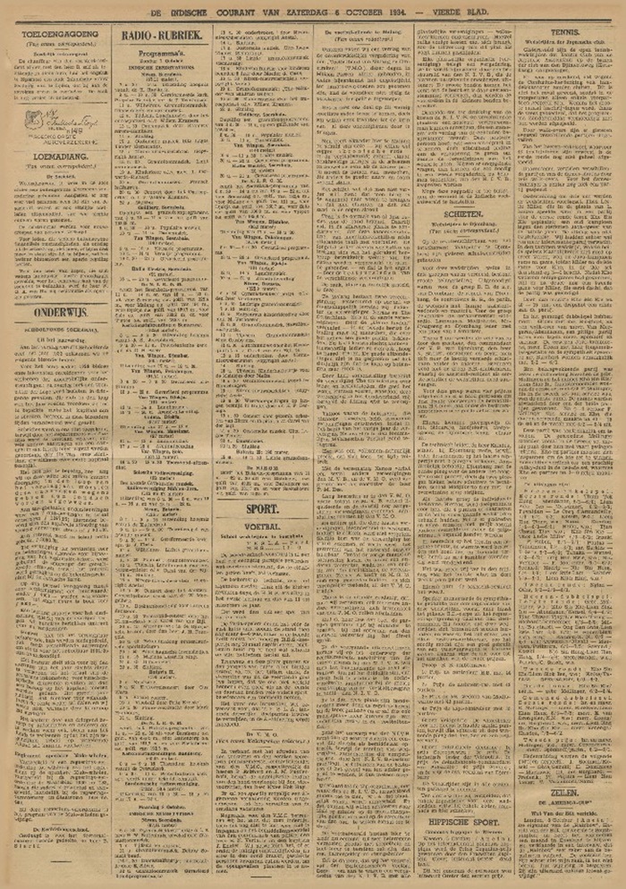 KORAN 1934: Berita lomba menembak dimuat De Indische Courant.