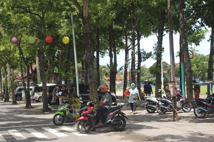 MENGUAP: Parkir RTH hingga saat ini tidak dikelola Pemkab Jombang.