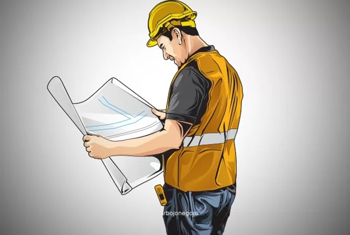 Ilustrasi mandor jalan proyek.