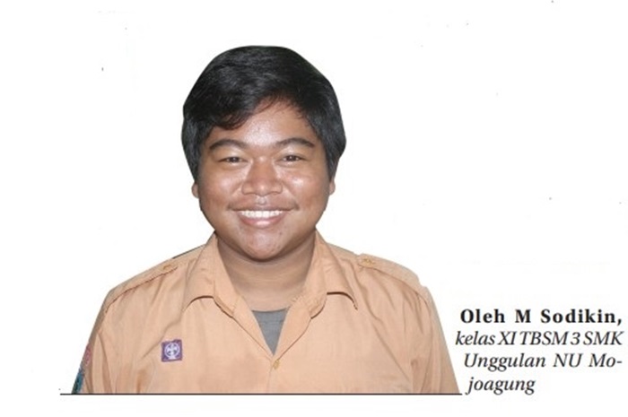 M Sodikin, kelas XI TBSM 3 SMK Unggulan NU Mojoagung.
