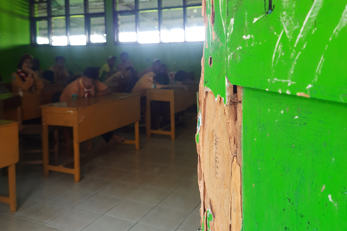 BAKAL DIREHAB: Kondisi SMPN 6 Jombang yang rusak, dan akan mendapatkan rehab melalui DAK 2024.