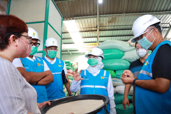 DUKUNG PROGRAM KETAHANAN PANGAN: Dewan Komisaris PT PLN (Persero) Prof Mohamad Ikhsan bersama Direktur Retail dan Niaga PLN Edi Srimulyanti meninjau pelanggan Electrifying Agricultur di Jombang.