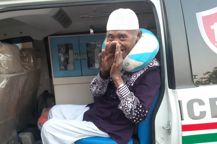 DIPERBOLEHKAN PULANG: Muhammad Chisom Sali Amirjo jemaah haji asal Jombang yang tertinggal di Makkah sudah diperbolehkan pulang, Sabtu (20/7).