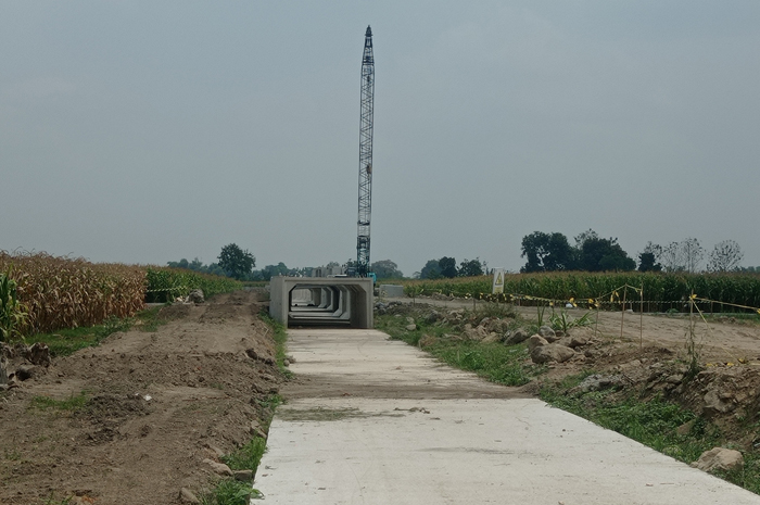 SUDAH DIKERJAKAN: TKD di Desa Ngudirejo, Kecamatan Diwek, Jombang terdampak proyek irigasi Pariterong.