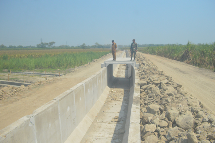 SUDAH DIGARAP: TKD di Desa Ngudirejo, Kecamatan Diwek, Jombang yang terdampak proyek irigasi Pariterong.