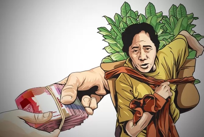Ilustrasi buruh tani tembakau BLT