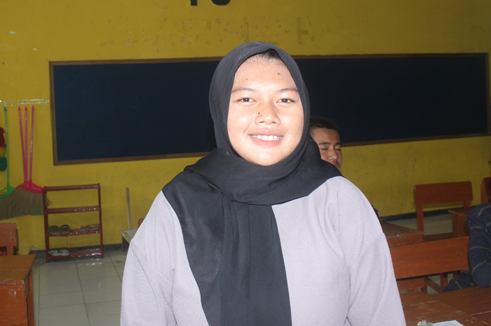 Mazaya Afkarina Wafiqoh, kelas 9-A MTsN 9 di Tanjunganom Diwek, Jombang