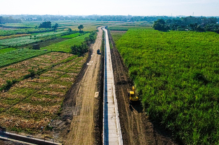 SEGERA TUNTAS: Proyek pembangunan jaringan irigasi Pariterong (Papar-Turi-Peterongan) di Kabupaten Jombang sudah memasuki tahap akhir.