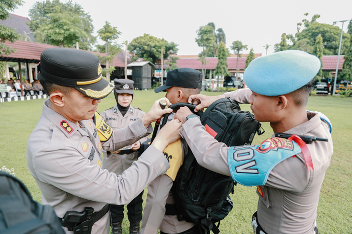 Jelang pelaksanaan coblosan, Polres Jombang menerjunkan 600 personel guna mengamankan jalannya proses pemungutan dan penghitungan suara di TPS.