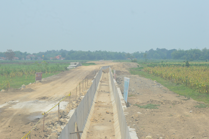 SUDAH DIKERJAKAN: TKD milik Desa Ngudirejo, Kecamatan Diwek, Jombang terdampak proyek irigasi Pariterong.