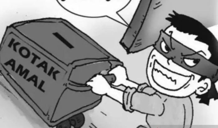 Ilustrasi maling kotak amal